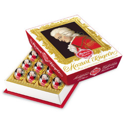 Продуктови Категории Шоколади Reber Mozart шоколадови топки с лешник и шам фъстък 400 гр